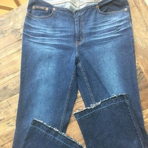 DKNY Jeans Junior Low Rise Wide Leg Bell Jean S 13